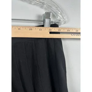 Anne Klein Skirt 8 Pleated A-line Black Classic Knee‎ Length 100% Wool Modest thumbnail 7