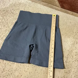 OQQ Ribbed Seamless Biker Shorts Women S Gray High Waist Yoga Gym Activewear thumbnail 6