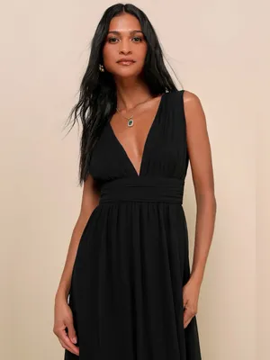 Lulu's Heavenly Hues Black Maxi Dress thumbnail 3