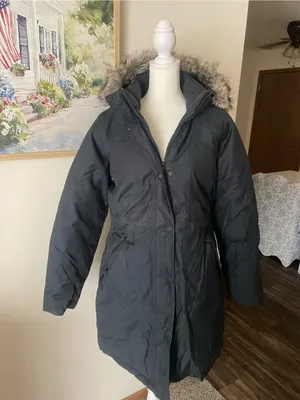 The North Face Arctic Parka Down Fur Trim Coat Jacket in Size Medium thumbnail 1