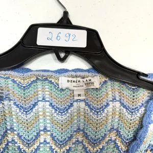 Derek Lam 10 Crosby Blue Knit crochet Top cardigan Medium thumbnail 2