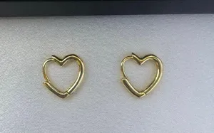 Love Heart Stud Earrings for Women Gold thumbnail 2