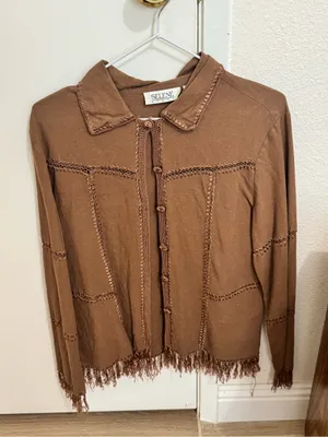 Selene Sport Brown Fringed Button thumbnail 1