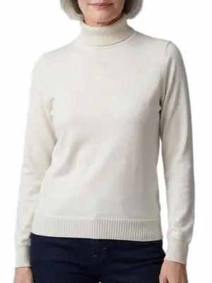 GIVENCHY Sport Vintage 70s Ivory GG Logo Turtleneck Sweater Zipper FLAW Small? thumbnail 1