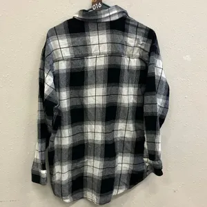 Old navy the boyfriend shirt black & white plaid button down long sleeve large 7 thumbnail 5