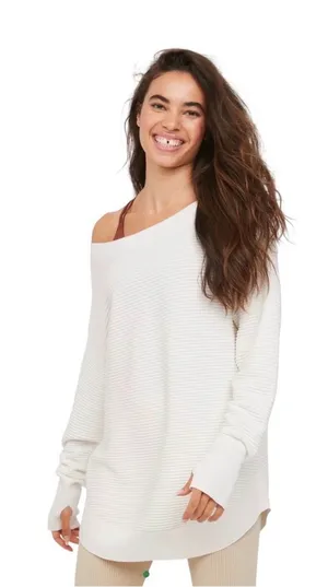 OFFLINE by Aerie Home Stretch Off The Shoulder Sweater Size Large thumbnail 1