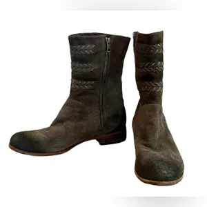 UGG Australia 3282 Cailyn Western Mid Calf Brown Suede‎ Distressed Boot sz 9 thumbnail 2