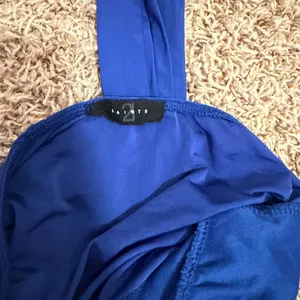 Royal Blue Halter Keyhole Crop Top thumbnail 3