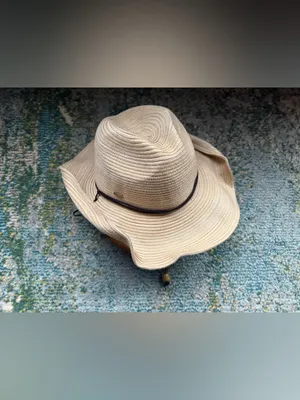 Vintage Scala woven paper straw western cowgirl hat thumbnail 2