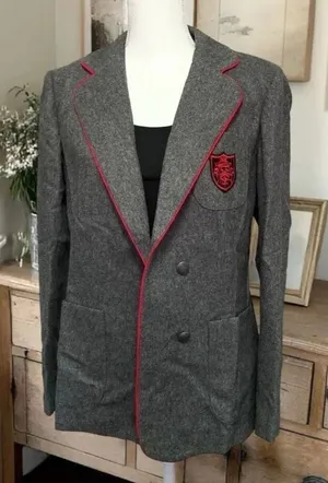 Vintage 70’s Gray Crested Wool Blazer Sz M Preppycore thumbnail 1