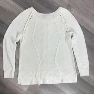 Apt. 9 Chunky Multi Knit Crew Neck‎ Tunic Sweater Cream Winter White XL thumbnail 8