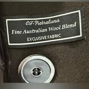 Kristen Blake Single Breasted Fine Australian Wool Button Pea Coat Brown S 6 thumbnail 3