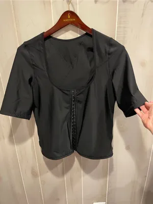 Cute sexy black corset compression top adjustable snatched look plus 3X thumbnail 2