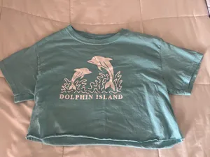 Dolphin blue crop top Etsy  thumbnail 1
