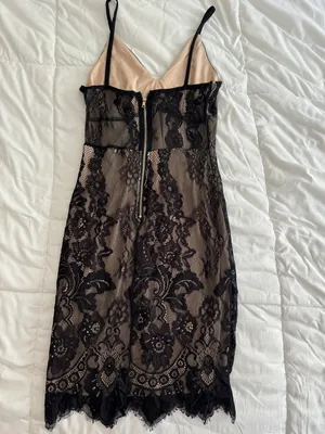 Laced Mini Dress Tan thumbnail 4