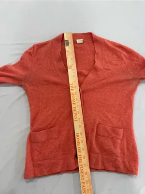 J Crew 100% Cashmere Cardigan Womens Medium Coral Sweater thumbnail 7