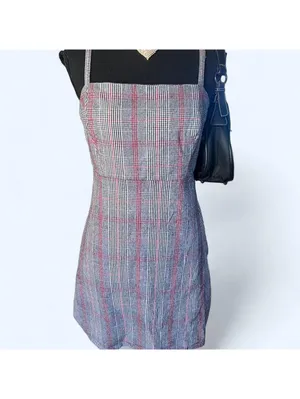 Hollister Y2K coquette preppy dark academia plaid mini dress size medium 🤎 thumbnail 2