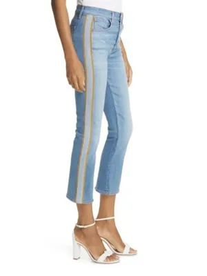 Veronica Beard Carolyn Baby Boot High Rise Tuxedo Stripe Crop Jeans 29/8 thumbnail 16
