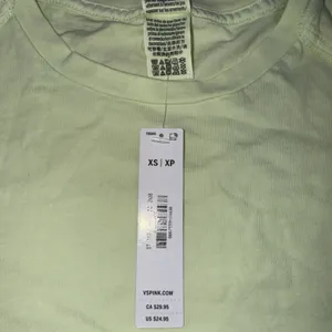 Victoria's Secret VS PINK Cotton Basic Light Green Crop Top Tee Shirt Sz XS NWT thumbnail 9