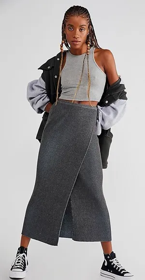 Free People Borderline Midi Skirt thumbnail 1