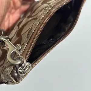 Coach Small Wristlet, Signature C Wristlet with Silver Metal thumbnail 3