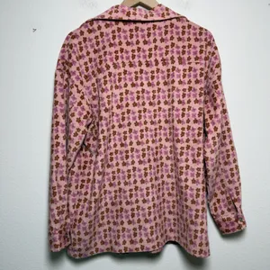 Entro Women Bloom Corduroy Button Up Shacket Top Small Pink Floral Western Boho thumbnail 10
