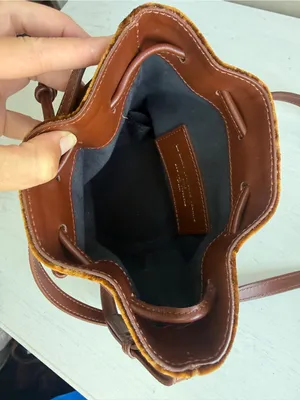 SEZANE VELVET MINI FARROW Brown Velvet Crossbody Bag Sold Out thumbnail 14