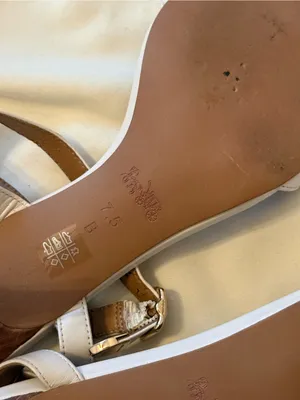 Coach | Melodie leather t-strap kitten heel sandals in chalk white | 7.5 thumbnail 6