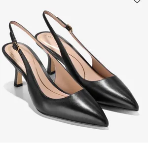 Cole Haan Black Leather Slingback Kitten Heel Pumps Womens 10.5 B thumbnail 5
