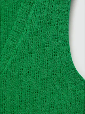 Mango 2-pc Coord Set Crochet Vest & Pant NWT Green Size Small thumbnail 8