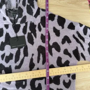 Skull Cashmere XS NEW Leopard Crop‎ Hoodie Lavender Purple Grunge Emo Gothic thumbnail 5
