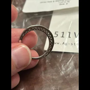 White opal sterling silver 925 ring size 8 cute band thumbnail 5