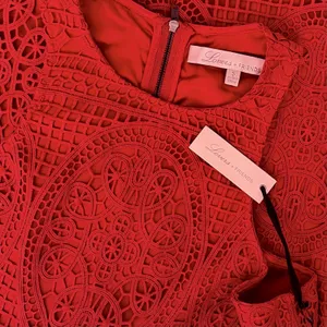 NWT LOVERS & FRIENDS Caspian Orange Lace Shift Mini Dress Halter Neck Small thumbnail 10
