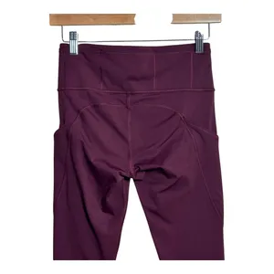 Lululemon fast & free tight 25" Pocket‎ Leggings Burgundy Women's Size 6 thumbnail 4