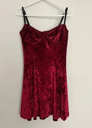 Current mood suede dress red thumbnail 2