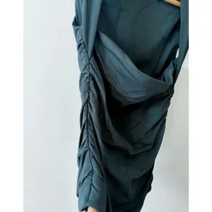 ARITZIA Contour Cowl Neck Teal Green Ruched Sleeveless Bodysuit Womens XS thumbnail 4