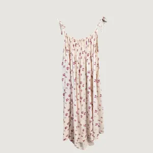 Free People Intimately Floral Smocked Gauze Midi Dress Cream Purple XS thumbnail 3