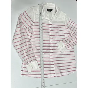 Pendleton Womens Button Down Shirt White Red Stripes Long Sleeve Top Size M thumbnail 9