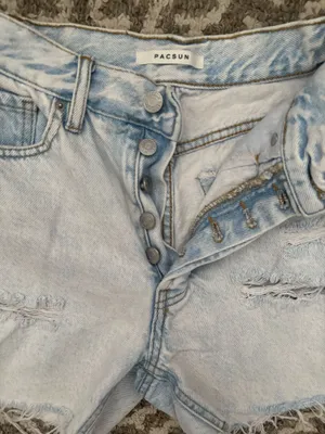 PacSun Ripped Light Wash Shorts thumbnail 3