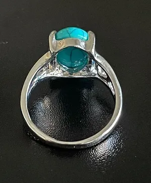 Turquoise stone S925 silver statement ring size 8 thumbnail 4