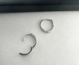 15mm Small Silver Hoop Earrings for Men Women Streetwear Unisex Style thumbnail 3
