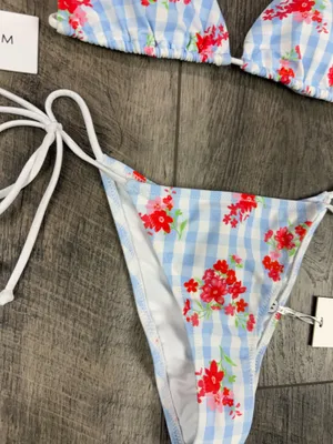 White Fox Blue Gingham Bikini Set  thumbnail 4