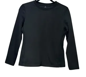T Black Long Sleeve Crewneck Activewear Top Down Insulated TB1002-93 Womens S thumbnail 1