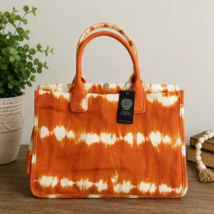 Vince Camuto Orla Tote Bag Rusty Orange Multi Tie Dye Canvas VC-ORLA-TO NEW thumbnail 1