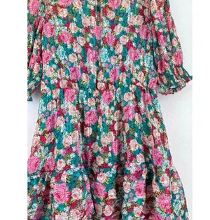 Melloday XL floral puff sleeve dress tiered ruffle cottagecore boho garden thumbnail 6