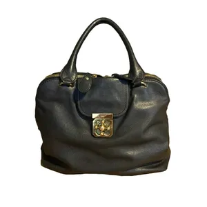 Chloe Black Leather "Elsie" Bowler Style Bag thumbnail 7