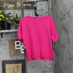 NWT Sam & Jess Short-Sleeve Embellished Sweater TA93148768AS Electric Pink M thumbnail 6