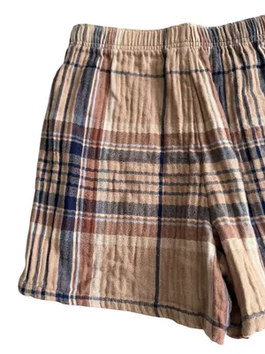 AERIE Brown Plaid High Waist Shorts Size XS thumbnail 3