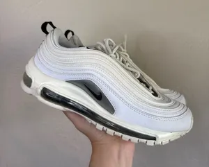 Nike Air Max 97 White Grey Black Sneakers Women’s Size 6 thumbnail 1