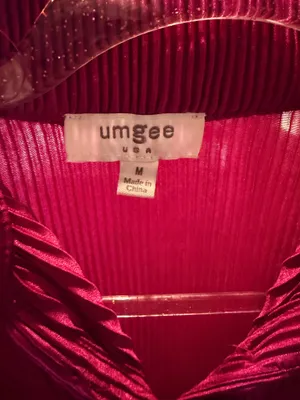 Umgee Fuchsia Pleated Shirt Dress Medium Belted Button Front Long Sleeve thumbnail 3